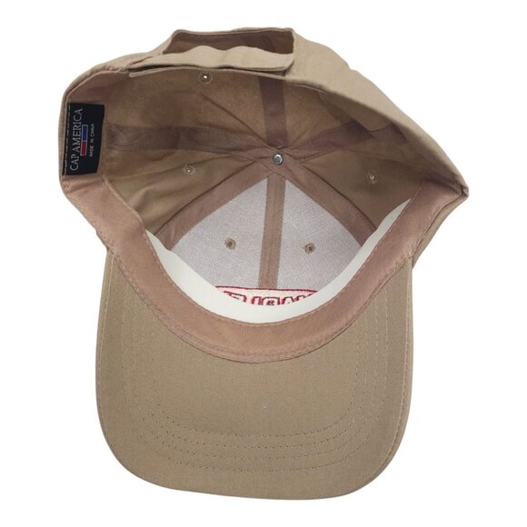 Charleys Philly Steaks Embroidered Logo Strapback Cap Trucker Baseball Khaki Hat - Picture 5 of 13